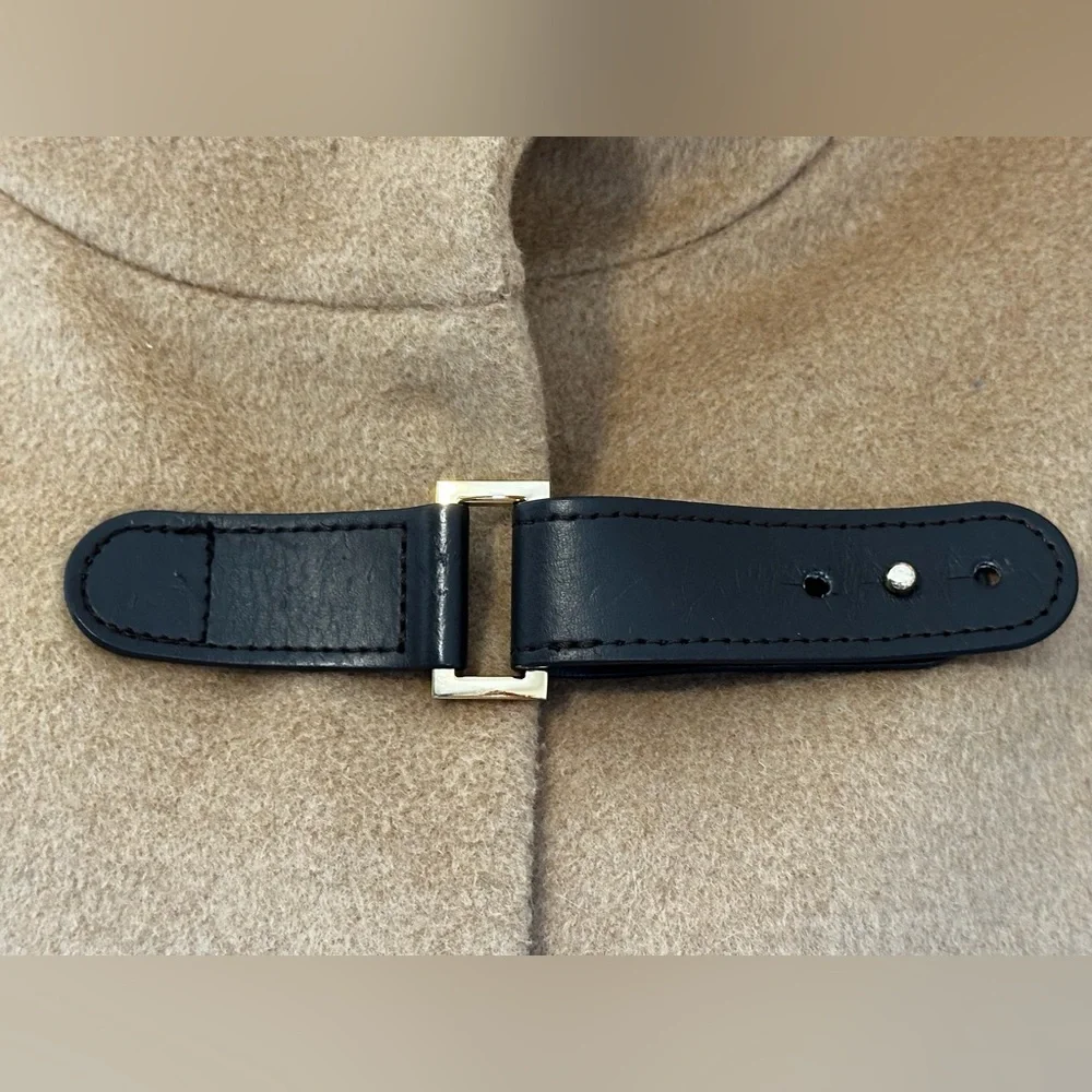 Lauren Ralph Lauren Buckle-Front Walker Coat Wool Tan Women's Size 4 - Picture 10 of 12